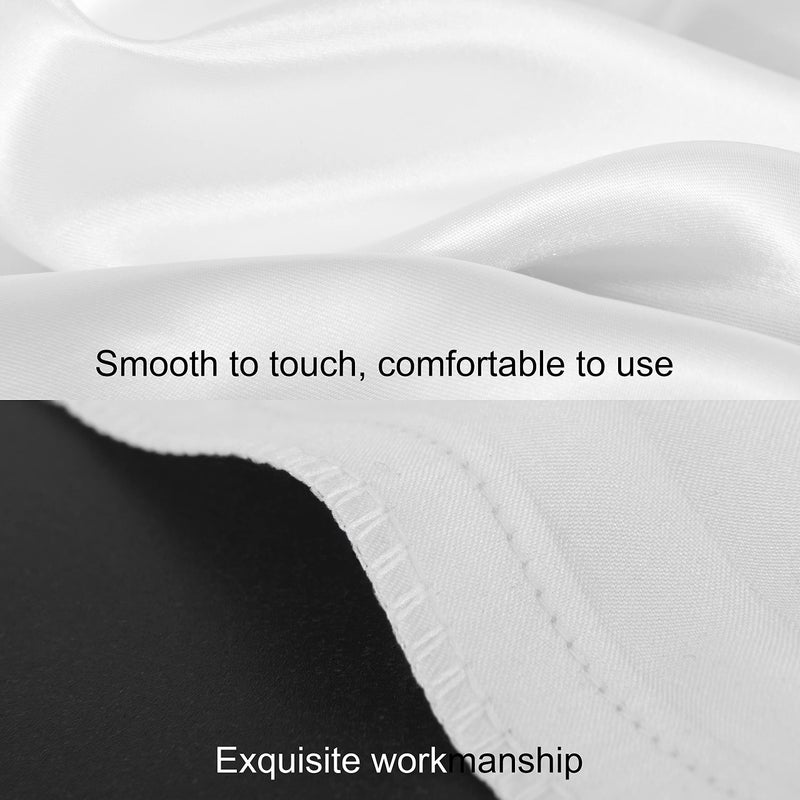 BEDSUM 2 Pack Standard Silk Satin Pillowcases for Hair and Skin, Silky Soft and Luxurious Bedding Pillow Cases with Envelope Closure, 20x26 Inches, White - Image 4